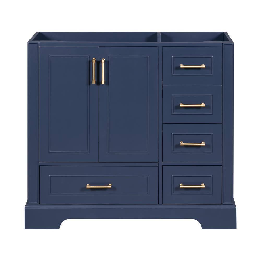35 in. W x 18 in. D x 33 in. H Bath Vanity Cabinet without Top in Navy Blue