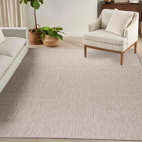 Horizon Indoor/Outdoor Grey 10 ft. x 14 ft. Geometric Contemporary Area Rug