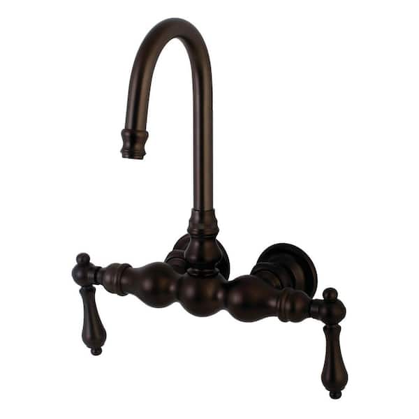 Kingston Brass Aqua Vintage 2-Handle Wall-Mount Claw Foot Tub Faucet in Oil Rubbed Bronze