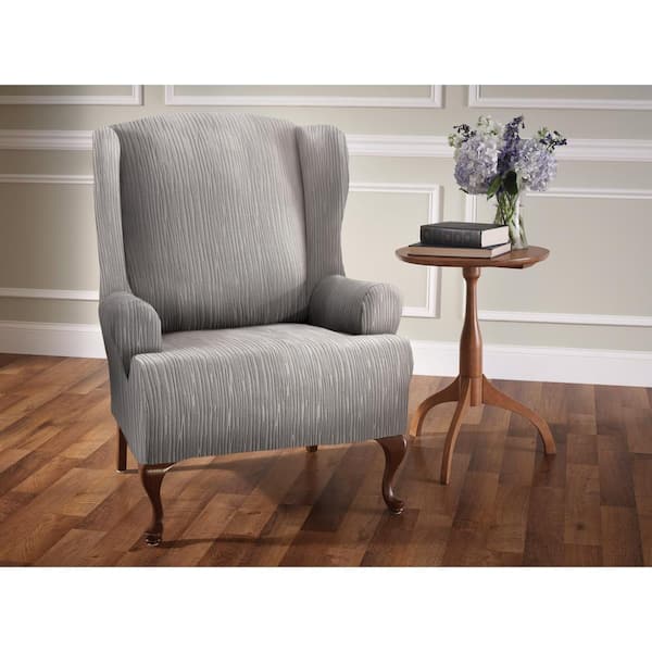 Stretch Sensations Stretch Birchwood Wing Slipcover Grey