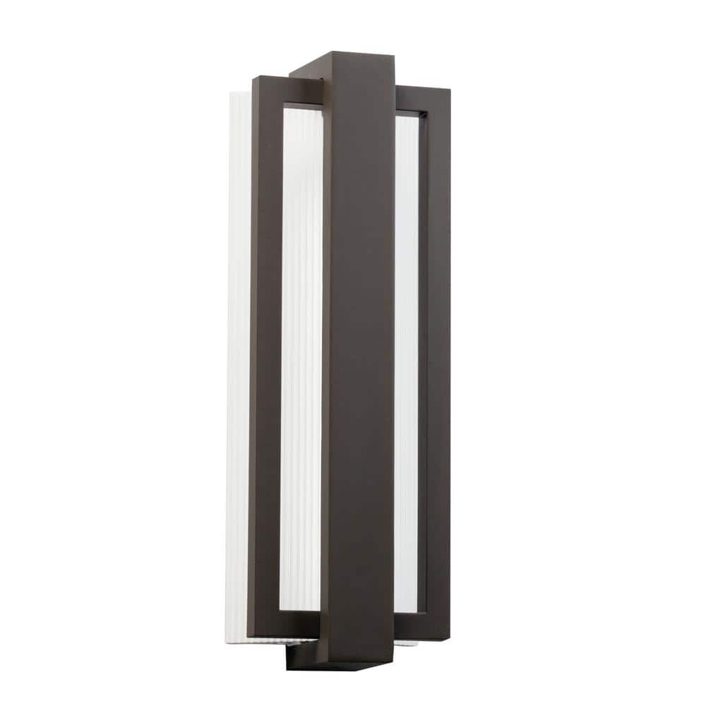 KICHLER Sedo 18.25 in. 1-Light Architectural Bronze Outdoor Hardwired Wall  Lantern Sconce with Integrated LED (1-Pack) 49434AZ - The Home Depot