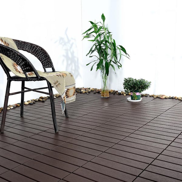 Waterproof Plastic Wood Composite Flooring Outdoor Interlocking Patio Deck  for Backyard Tiles on Dirt and Concrete - China WPC DIY Decking, Backyard  Tiles on Dirt and Concrete