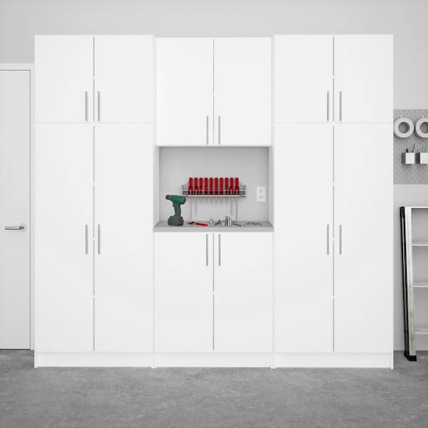Prepac Elite 96 in. W x 89 in. H x 16 in. D Home Storage Cabinet Set - White - 6 Piece