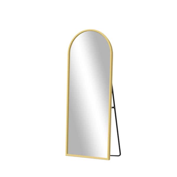 Lumioca Gold 19 in. W x 56 in. H Arch Aluminum Frame Wall Mirror