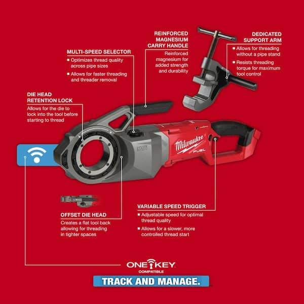 Milwaukee pipe 2024 threader with dies