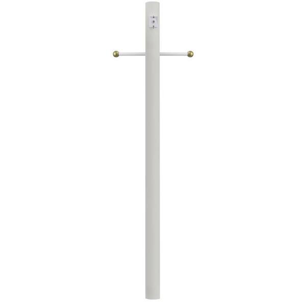 White Outdoor Direct Burial Lamp Post, Exterior Lamp Post With Photocell