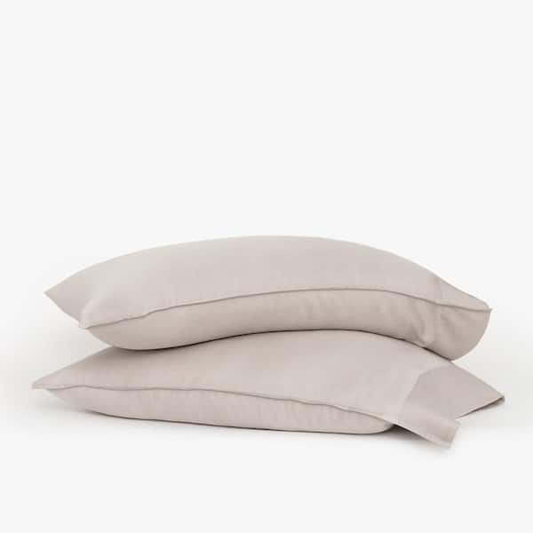 BUFFY 2-Piece Dark Grey Eucalyptus TENCEL Lyocell Linen King Pillowcases