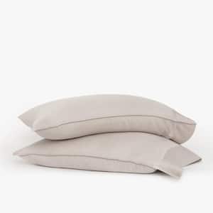 2-Piece Dark Grey Eucalyptus TENCEL Lyocell Linen Standard Pillowcases