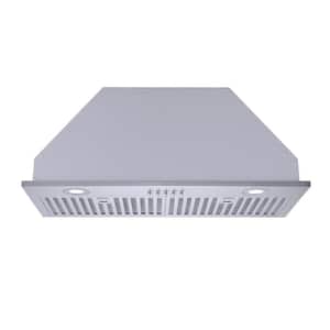 Aveiro 30 in. 600 CFM Convertible Insert Range Hood in Stainless Steel with Charcoal filters and LED light