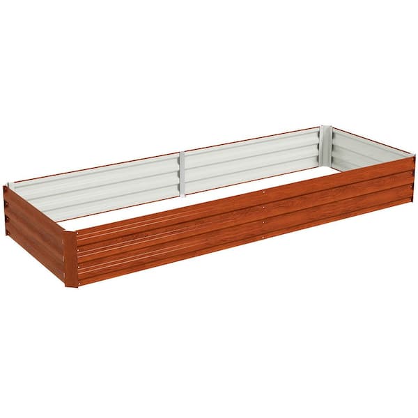 95 in. x 36 in. x12 in.Natural Steel GalvanizedRaisedGarden Bed, Elevated Planter Box Growing Flowers, Herbs, Succulents