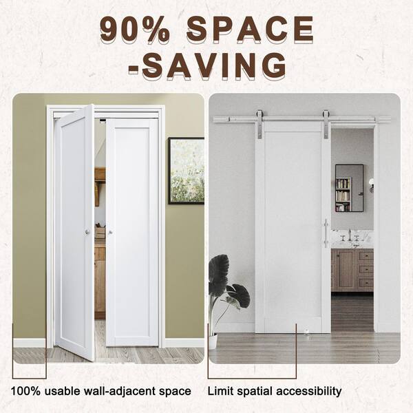 ARK DESIGN 30 in. x 80 in. Solid Core Composite MDF Bi-fold Door +
