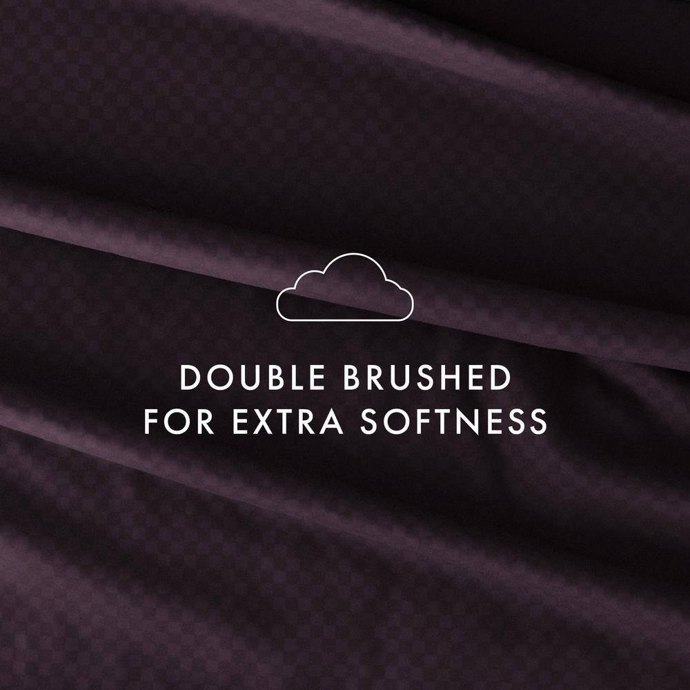 Twin Purple Embossed Microfiber Deep Pocket Sheet Set