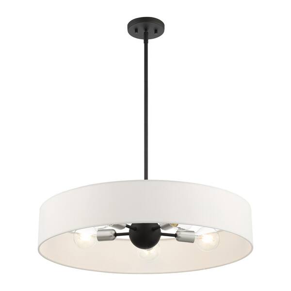 Venlo 5 Light Black with Brushed Nickel Accents Pendant