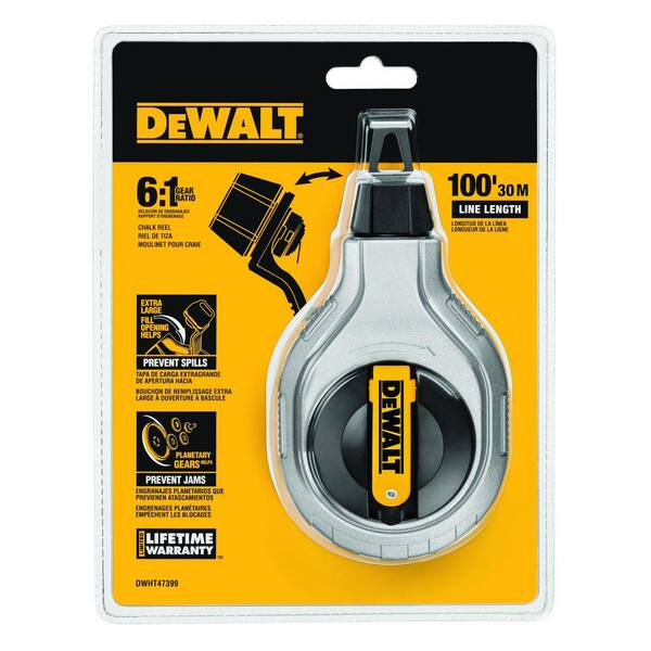DeWalt DWHT47425-9 30m 6:1 Chalk Reel & Blue Chalk Reel Kit