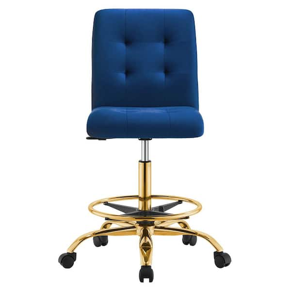 Velvet Adjustable Height Ergonomic Office Chair Armless Swivel