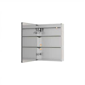 16 in. W x 24 in. H Rectangular Recessed or Surface Mount Frameless Medicine Cabinet with Mirror