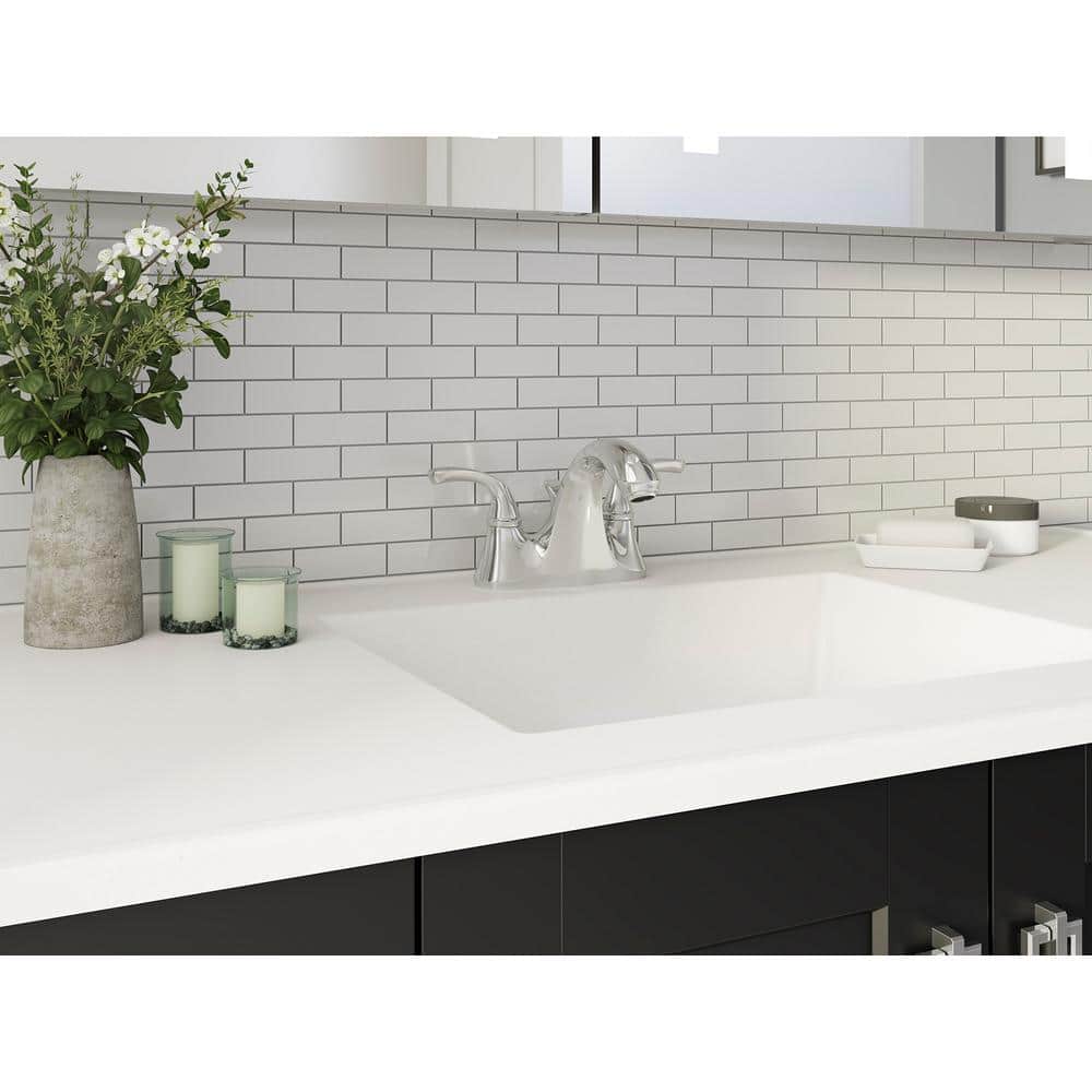 Elegant Forte Polished Chrome 4" Centerset Double-Handle Bathroom Faucet