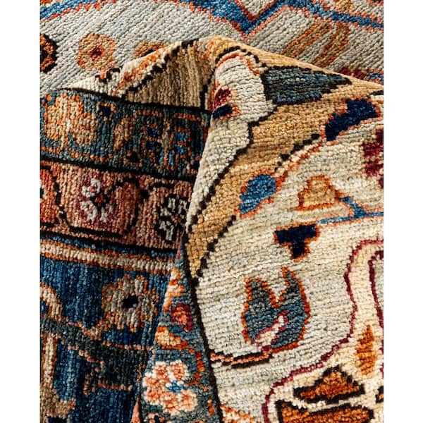 Serapi Light Gray 9 ft. x 12 ft. Tribal Wool Indoor Area Rug