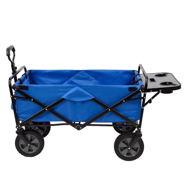 Mac Sports Collapsible Folding Outdoor Garden Utility Wagon Cart with Table,  Blue MAC-WTC-198-BLUE-TABLE The Home Depot
