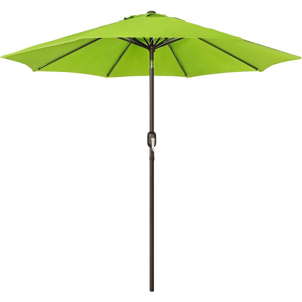 Outdoor Patio Umbrella, Market Striped Umbrella with Push Button Tilt and C