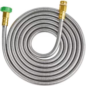 5/8 in. Dia x 15 ft. 304 Stainless Steel Short Garden Hose with Female to Male Metal Connector, Anti-Leakage Kink Free
