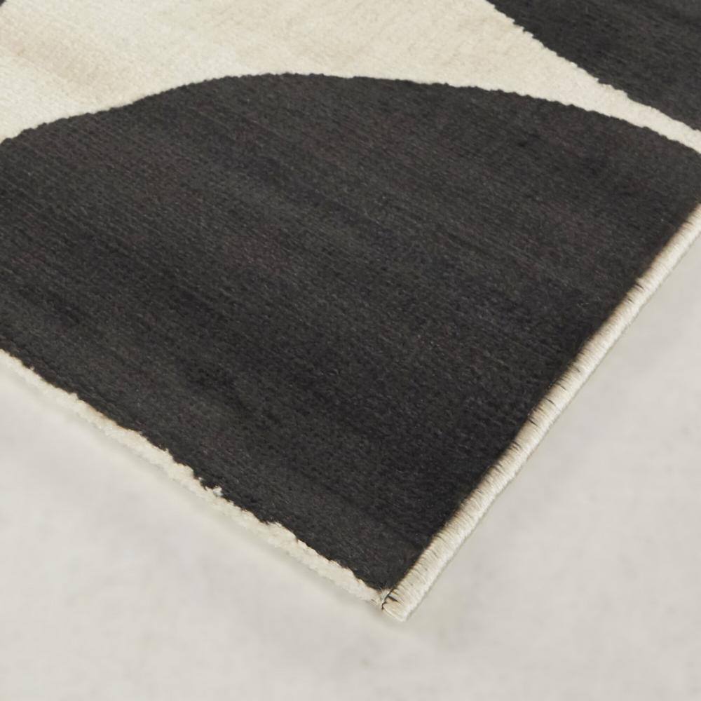 Modern Geometric Black and Beige Kids' Area Rug