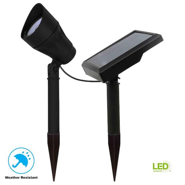 Solar Black Outdoor Integrated LED 3000K 40-Lumens Warm White Landscape Metal Spot Light with Solar Panel Solar Black Outdoor Integrated LED 3000K 40-Lumens Warm White Landscape Metal Spot Light with Solar Panel