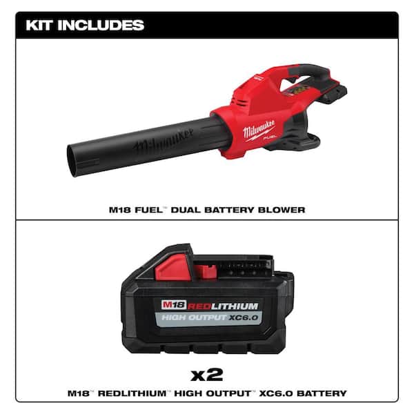 M18 FUEL Dual Battery 145 MPH 600 CFM 18V Lithium-Ion Brushless Cordless Handheld Blower w/Two 6.0 Ah Batteries