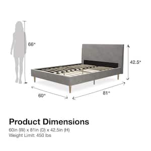 Daphne Light Gray Velvet Upholstered Full Bed with Headboard and Modern Platform Frame