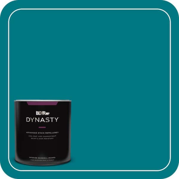 BEHR DYNASTY 1 qt. #P470-7 The Real Teal Eggshell Enamel Interior Stain-Blocking Paint and Primer