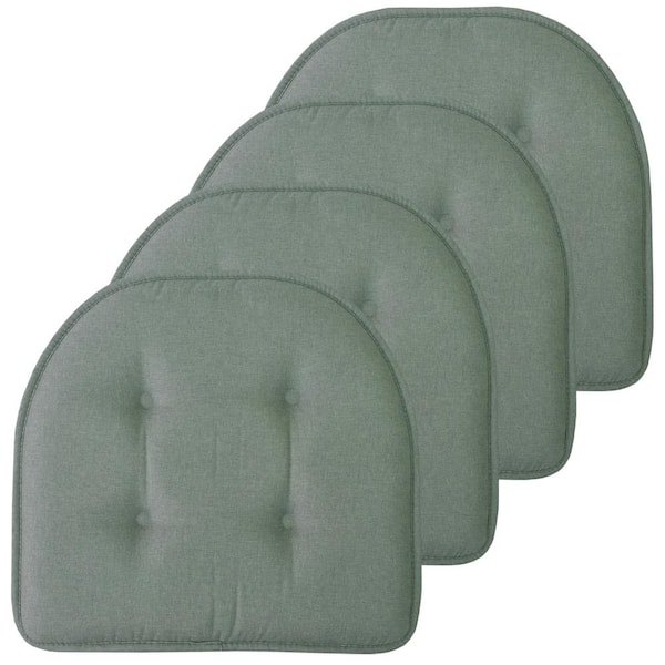 Sweet Home Collection Scuba, Solid U-Shape Memory Foam 17 in. x 16 in. Non-Slip Indoor/Outdoor Chair Seat Cushion (4-Pack)