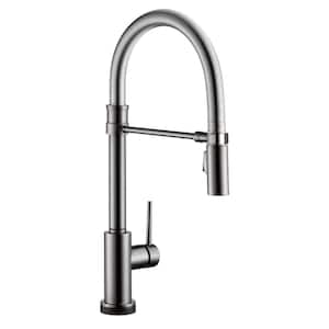 Trinsic Touch2O with Touchless Technology Single Handle Pull Down Sprayer Kitchen Faucet in Black Stainless