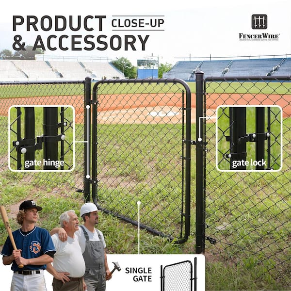 Fencer Wire 4 ft. W x 5 ft. H Green Galvanized Chain Link Fence