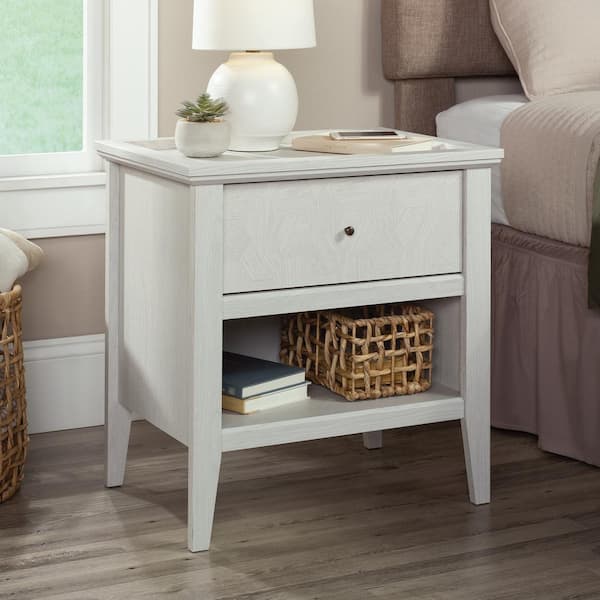 SAUDER Larkin Ledge Glacier Oak 1-Drawer 23.78 in. W Nightstand