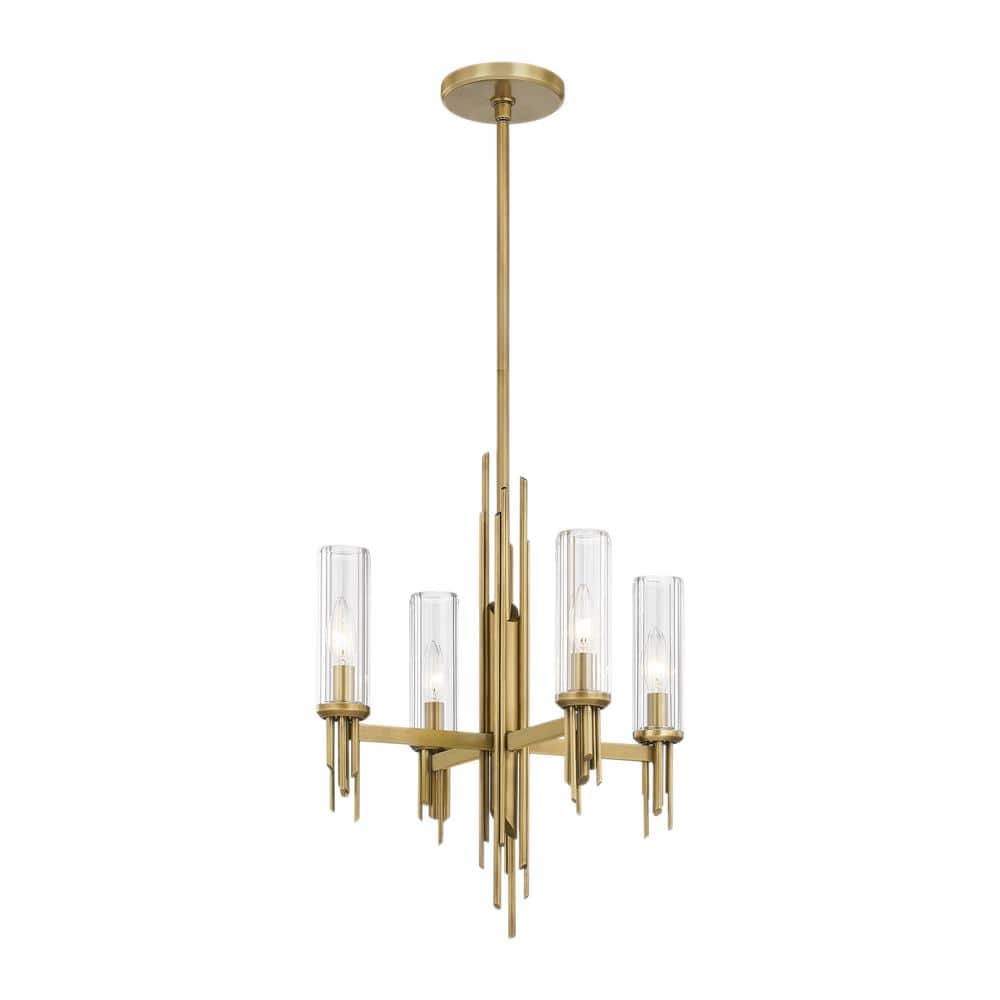Mini Torres Bronze Crystal 4-Light Linear Chandelier