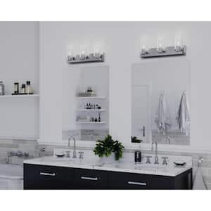 Goodwin Collection 21 in. 3-Light Polished Chrome Modern Vanity Light with Clear Glass for Bathroom