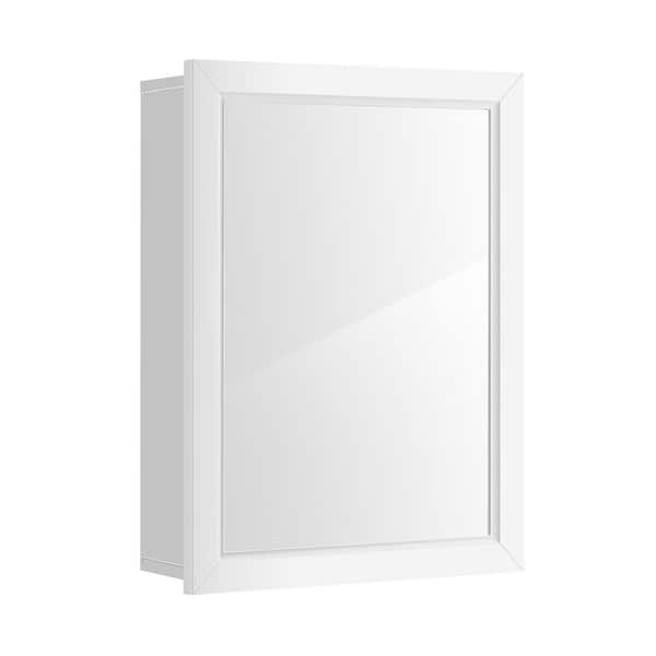 20 in. W x 26 in. H Recessed or Surface Mount Rectangular Wood Bathroom Medicine Cabinet with Mirror