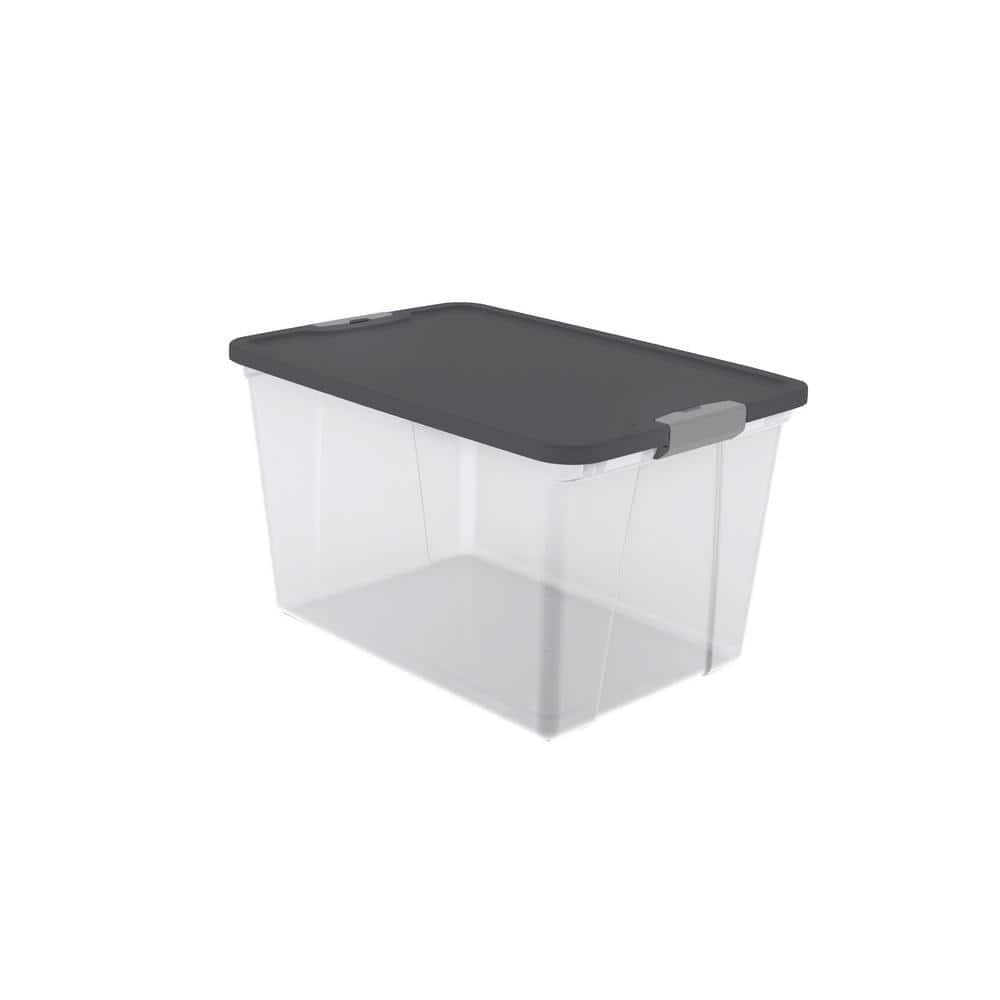 HOMZ 64-Quart. Secure Latch Clear Plastic Storage Container Bin w/Red Lid,  2 Pack 3364HRGDC.02 - The Home Depot