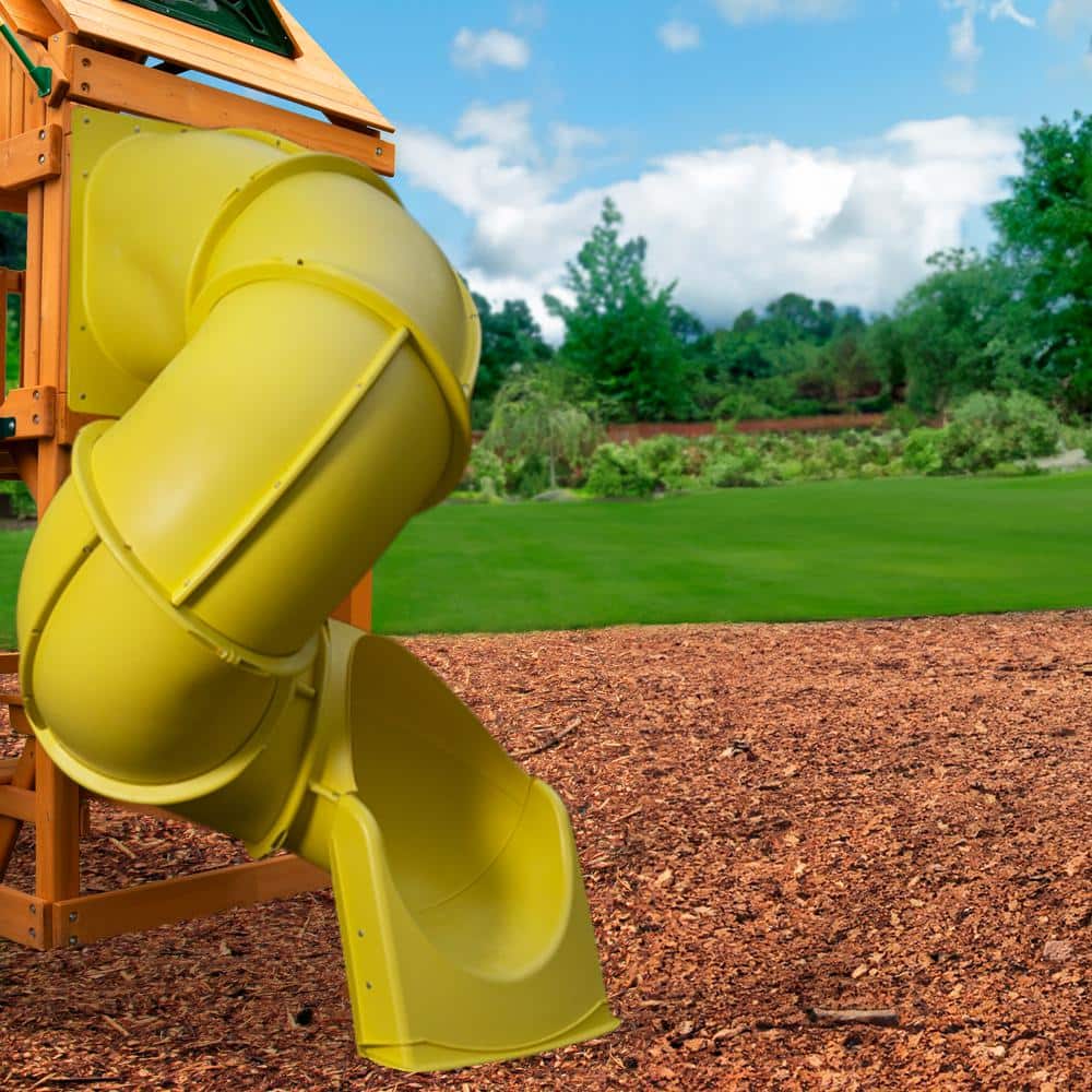 Swing-N-Slide Playsets Quick Connect Outdoor Yellow Tube Slide for 5 ft. Playset Deck