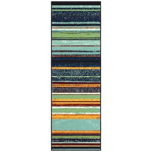 Ottohome Collection Non-Slip Rubberback Striped 2x5 Indoor Runner Rug, 1 ft. 8 in. x 4 ft. 11 in., Multicolor