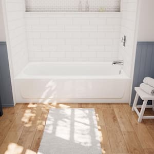 Aloha Plus 60 in. x 32 in. Alcove Soaking Bathtub With Right Drain in White
