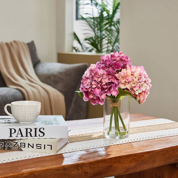 DR.Planzen Faux Series 13 in. Red Indoor Artificial Silk Hydrangea