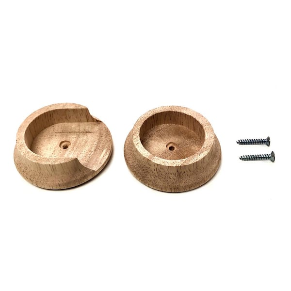 Pole Socket Set with Screws Jumbo Heavy-Duty, 1.75 in. Dia Unfinished Sanded Hardwood Fits Any Closet Rod