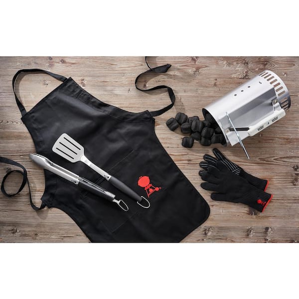 Weber Black BBQ Apron 6474 - The Home Depot