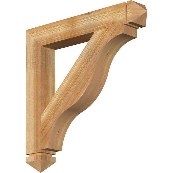 Ekena Millwork 4 in. x 28 in. x 28 in. Western Red Cedar Funston Arts and Crafts Rough Sawn