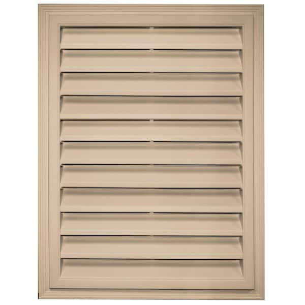 Builders Edge 20.2 in. x 26.2 in. Rectangular Brown/Tan Plastic UV Resistant Gable Louver Vent