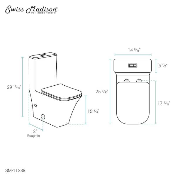 Swiss Madison Eclair One-Piece 0.8/1.28 GPF Dual Flush