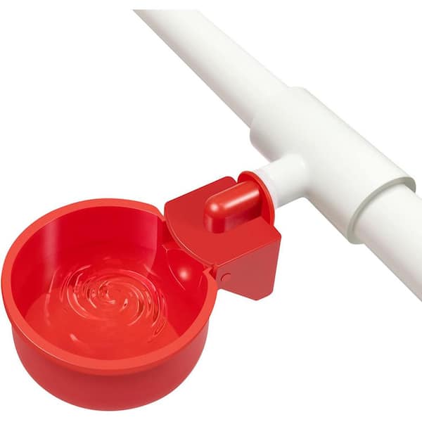 Automatic Chicken Waterer Cups 12 Pack with PVC Tee Fittings for DIY Coop Water Dispenser Poultry Feeder Kit