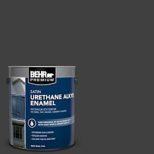 1 gal. #1350 Ultra Pure Black Urethane Alkyd Satin Enamel Interior/Exterior Paint