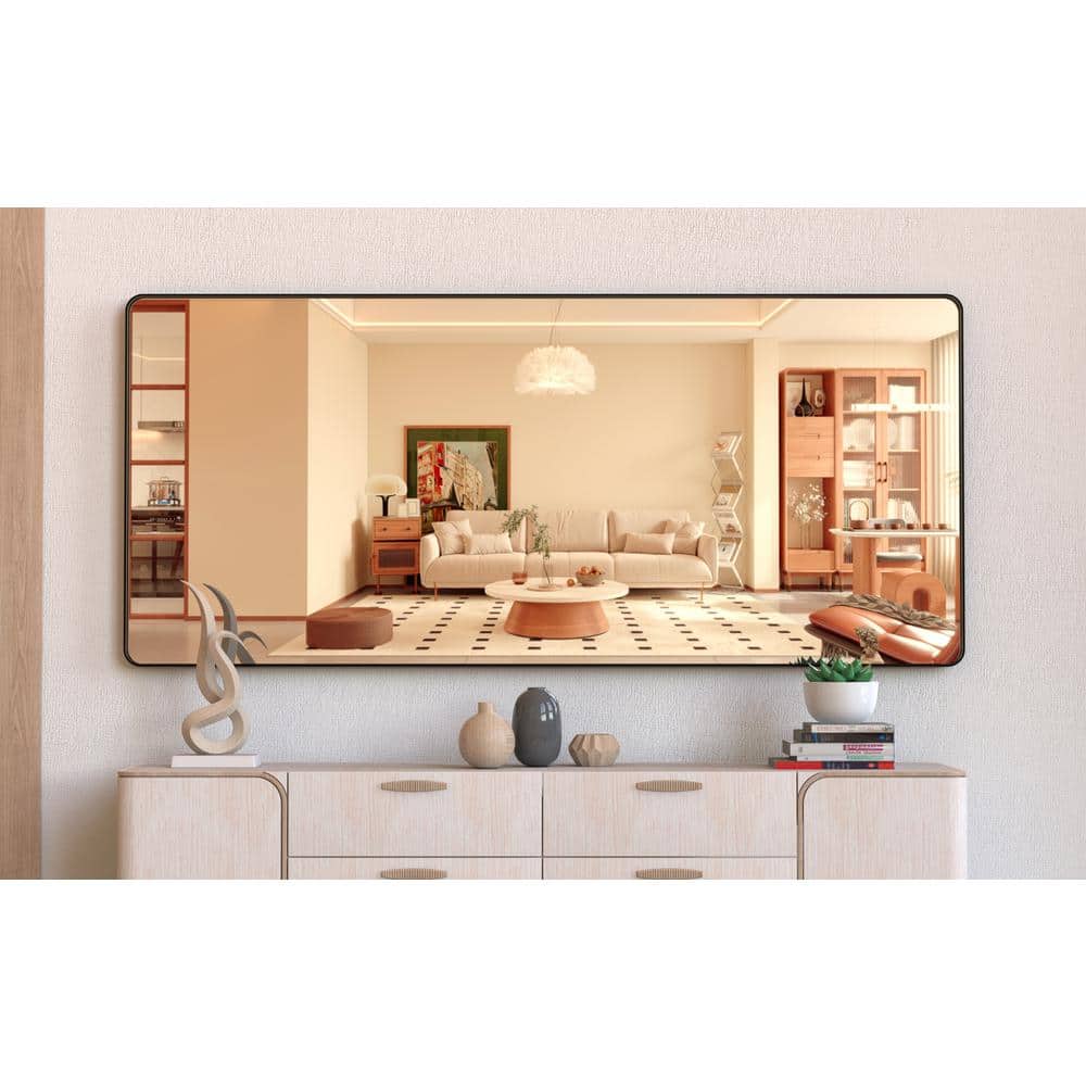 72 in. W x 32 in. H Rectangular Framed Wall Bathroom Vanity Mirror in Black price history on PriceWatchPro